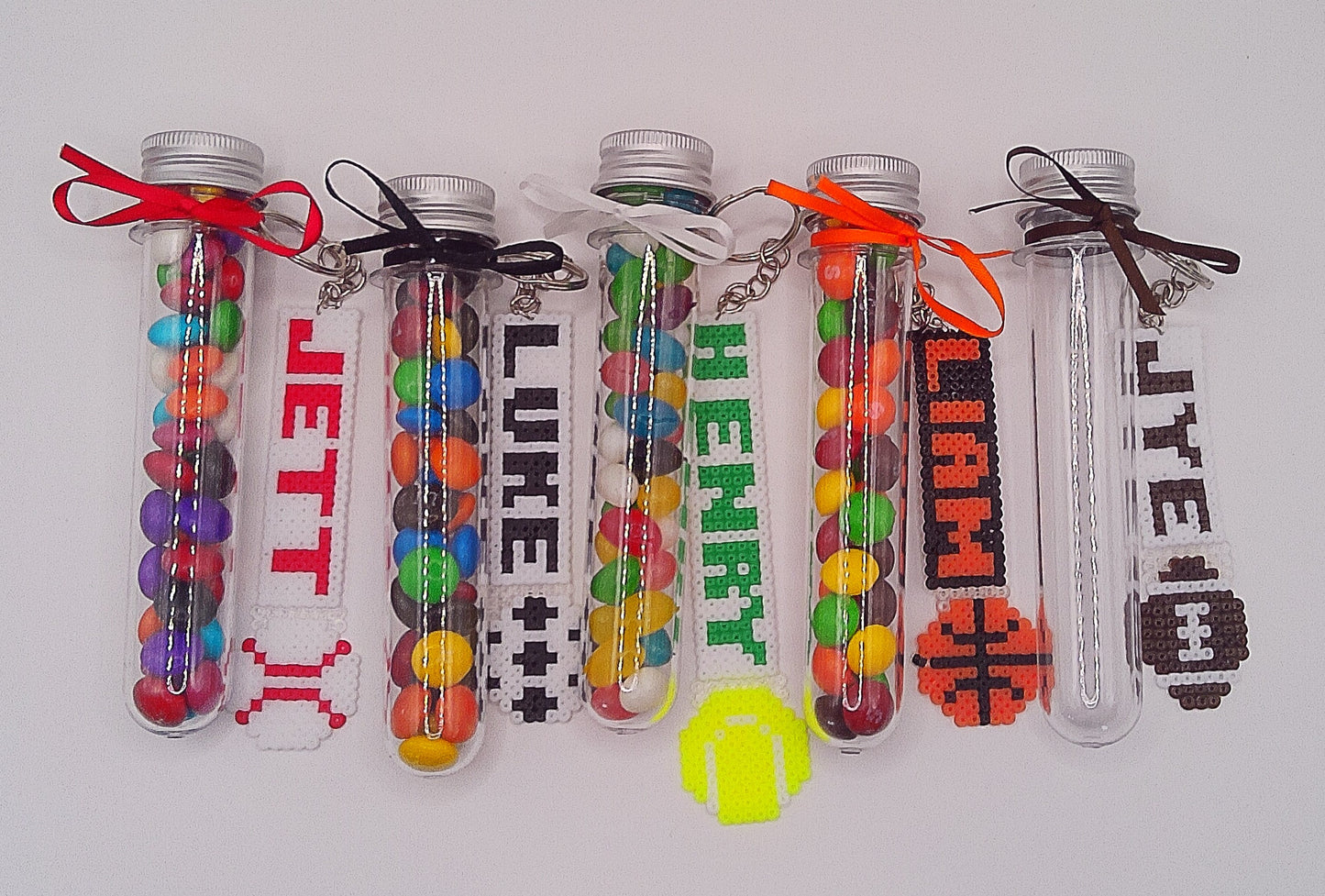 Personalised Sports Keychains with tube of lollies