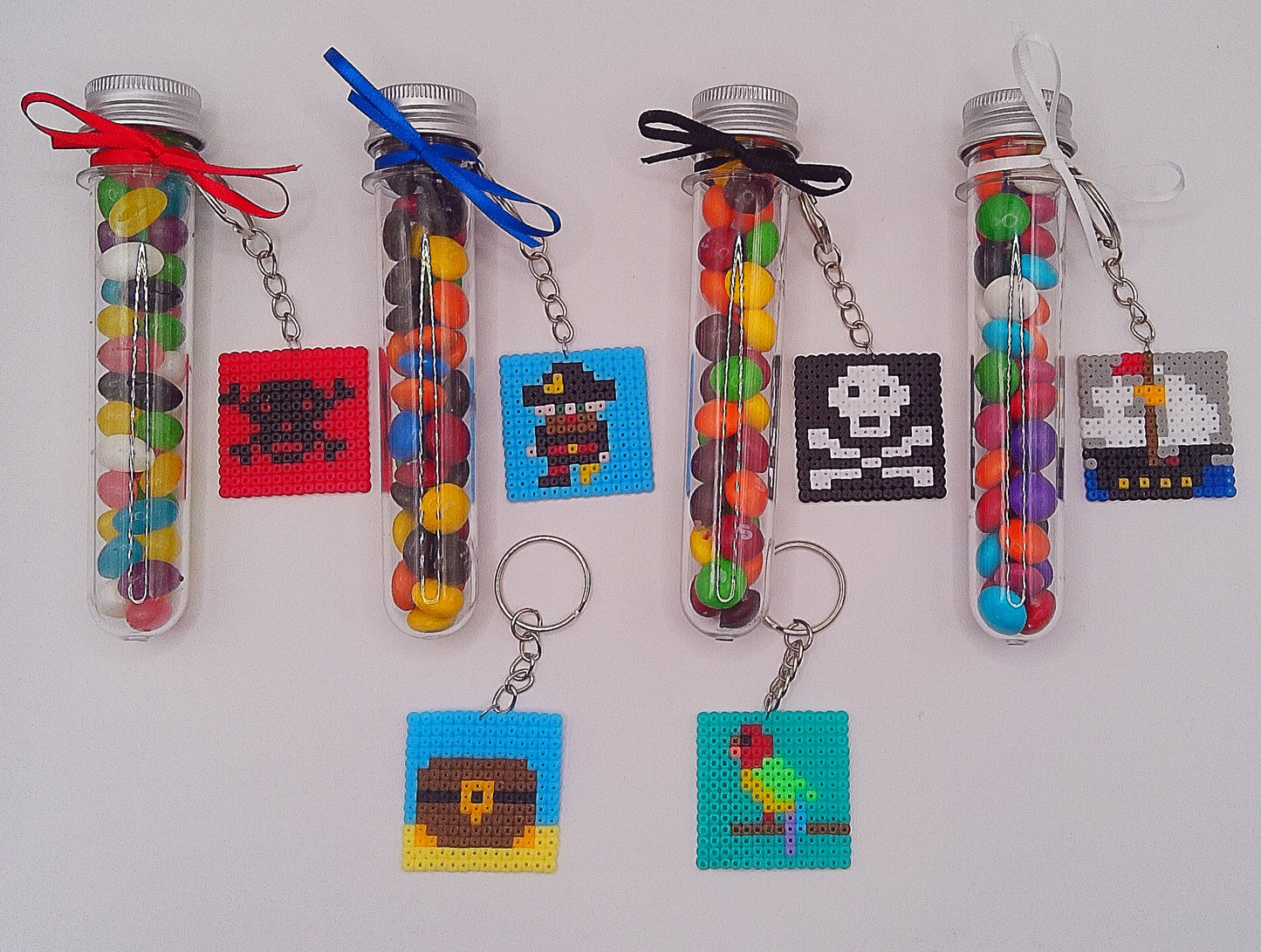 Pirate Keychains with tube of lollies