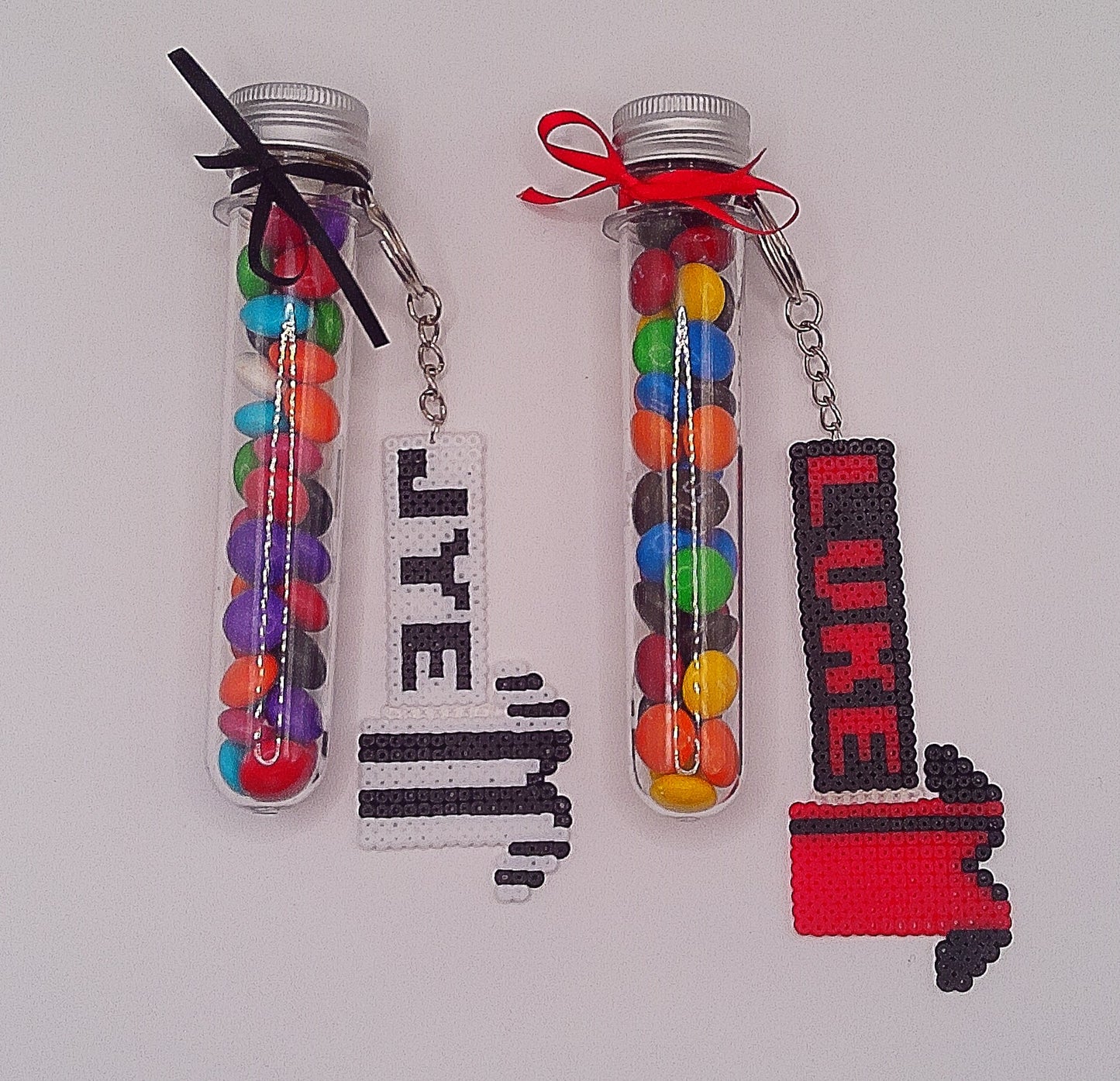 Personalised Football/Soccer jersey keychains with tube of lollies