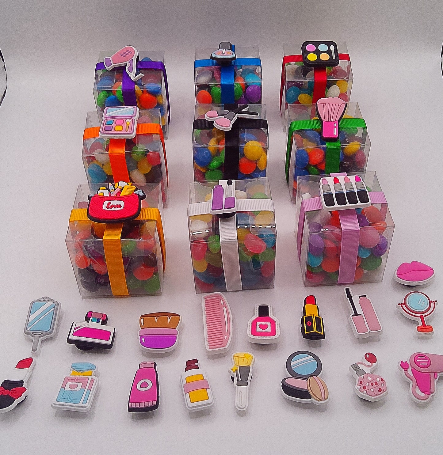 Make up shoe charm with clear box of lollies