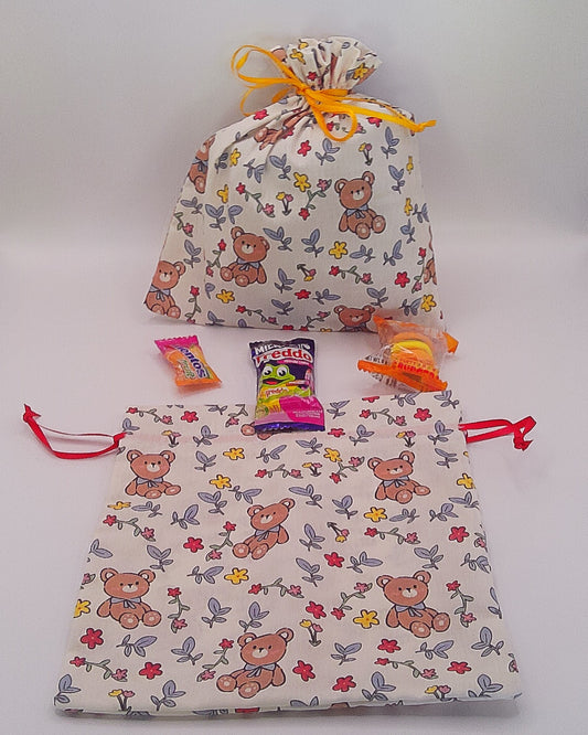 Teddy Bear Material Drawstring Party Favour Bags