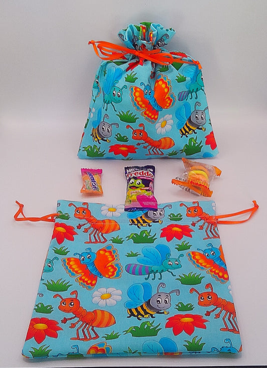 Bug Material drawstring party favour bags