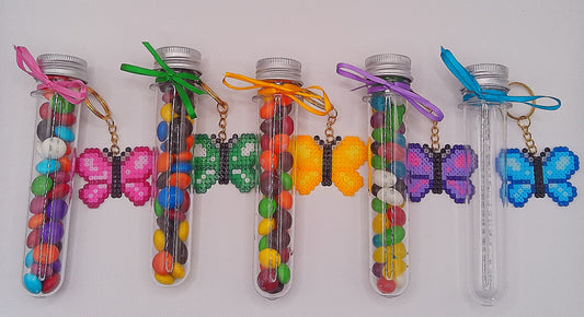Butterfly Keychain with tube of lollies