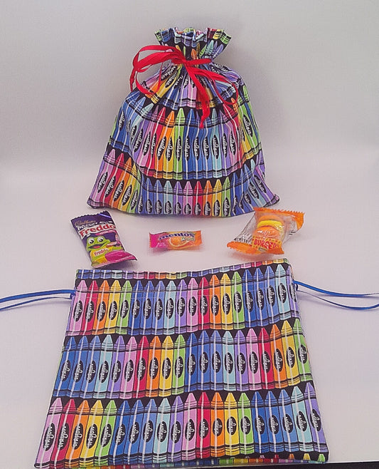Crayon material drawstring party favour bags